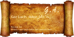 Gerlach Adorján névjegykártya